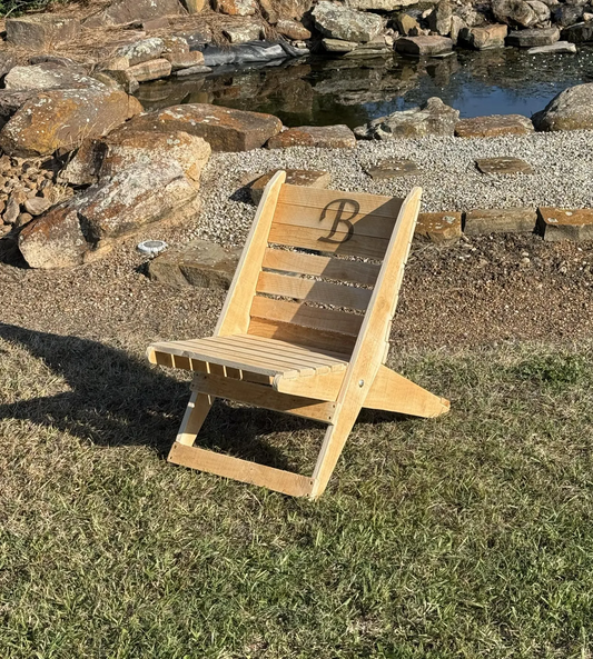 NEW Custom outdoor wood chair with laser etched logo!