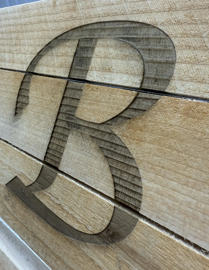 NEW Custom outdoor wood chair with laser etched logo!