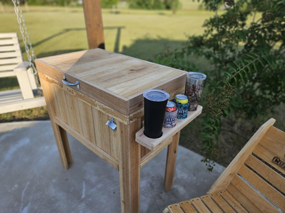 Personalized 48 qt wood cooler. Excellent patio accessory item! NEW DESIGN